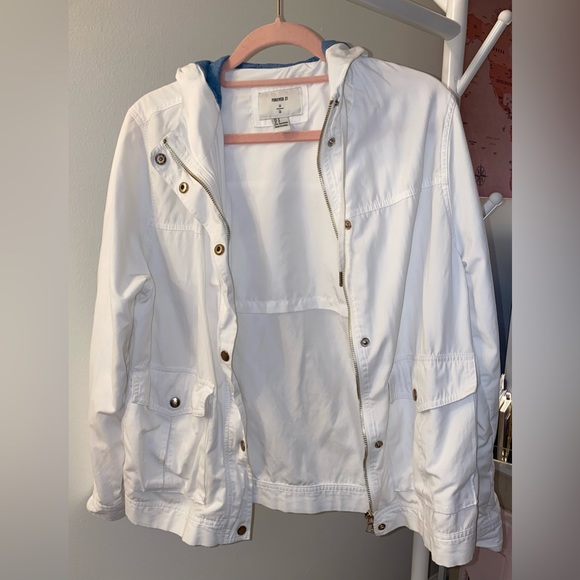 Forever 21 White hoodie jacket - Picture 1 of 4